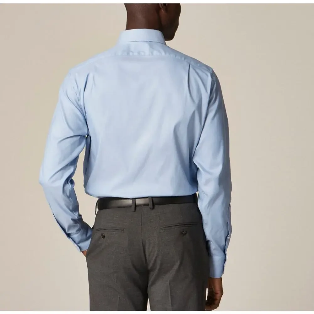 J.Crew Slim Bowery Performance Stretch Dress Shirt Mens L Blue Twill Button Up